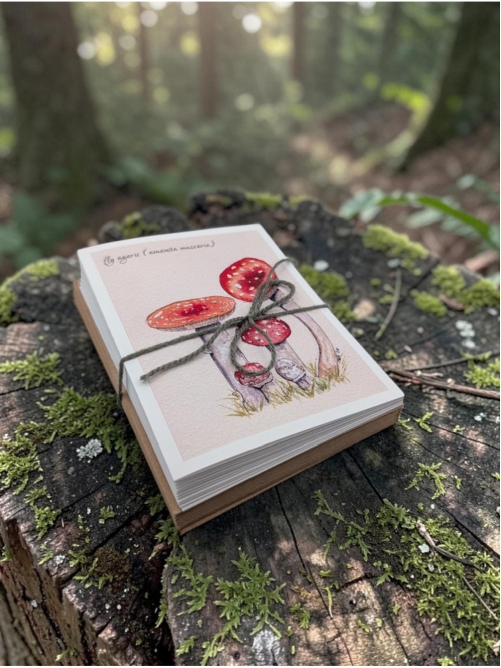 12 Watercolor Notecards Mushroom Series 4.25 x 5.5 - Picture 2 of 8